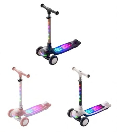 🛴 سكوتر أطفال ثلاثي العجلات مع إضاءة LED